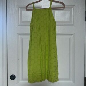 Green eyelet dress with bow back